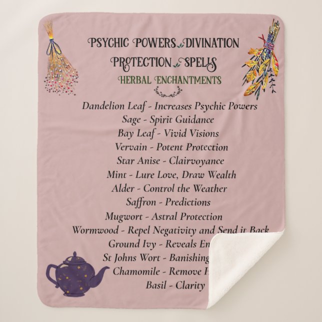 Cobertor Sherpa Feiticeira Mágica Rosa-Rosa (Frente)