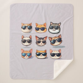 Cobertor Sherpa Felino roxo claro, gato francês Sherpa Blanket