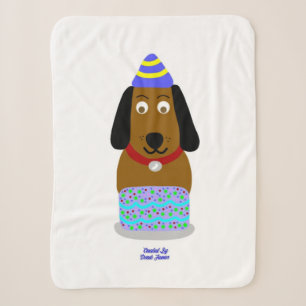 Cobertor Sherpa Feliz Aniversário Pup Pequeno Sherpa Blanket