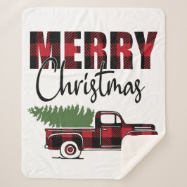 Cobertor Sherpa Feliz Caminhão de Natal