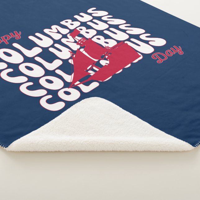 Cobertor Sherpa Feliz Dia Colombo (3/4)