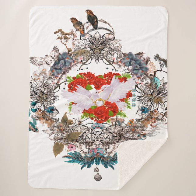 Cobertor Sherpa Feliz dia de os namorados (Frente)