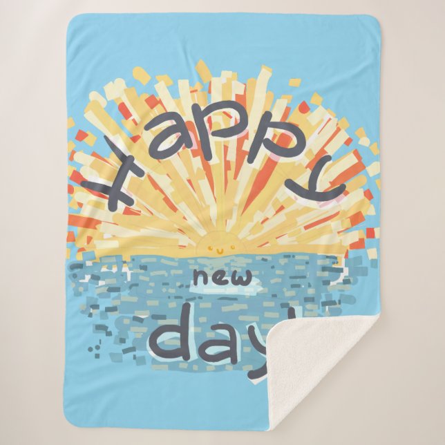 Cobertor Sherpa Feliz Dia Novo! (Frente)