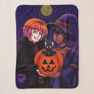 Cobertor Sherpa Feliz Figurino de Halloween