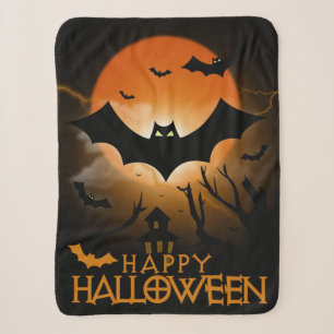Cobertor Sherpa Feliz Halloween Casa Assombrada Outono Aconchegant