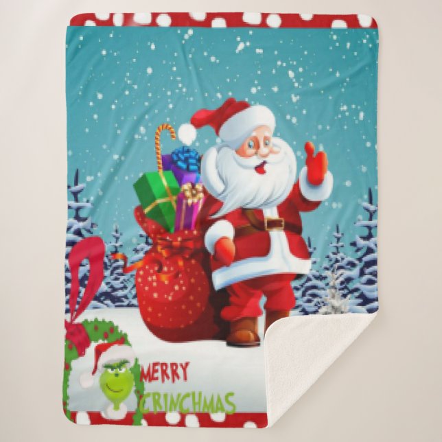 Cobertor Sherpa Feliz Natal (Frente)