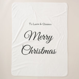 Cobertor Sherpa Feliz Natal adicionar nome texto presente personal