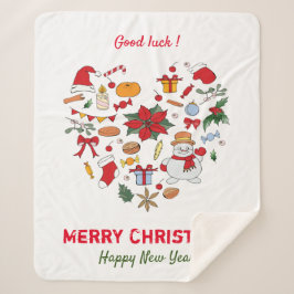 Cobertor Sherpa Feliz Natal e Ano Novo