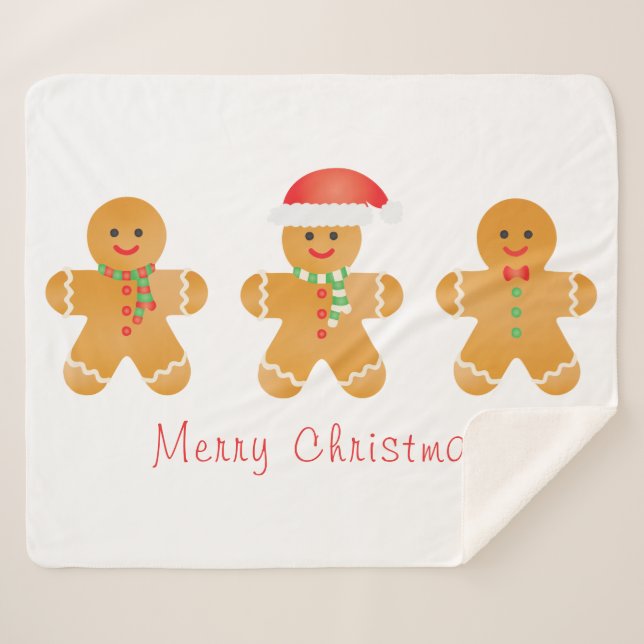 Cobertor Sherpa Feliz Natal Gingercake Men (Frente (Horizontal))