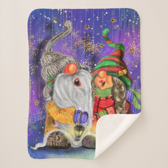 Cobertor Sherpa Feliz Natal Gnome Baby Sherpa Blanket (Frente)