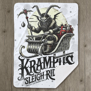 Cobertor Sherpa Feliz Natal Krampus Passeios de Trenó Krampus