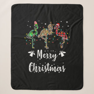 Cobertor Sherpa Feliz Natal Leopard Red Green Xadrez Flamingo
