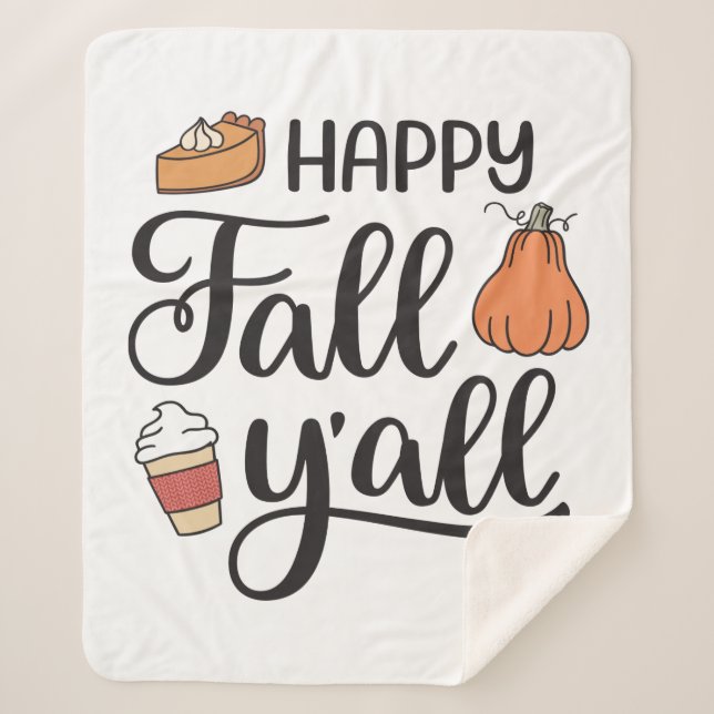 Cobertor Sherpa Feliz outono Y (Frente)