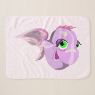 Cobertor Sherpa Feliz Peixe Roxo