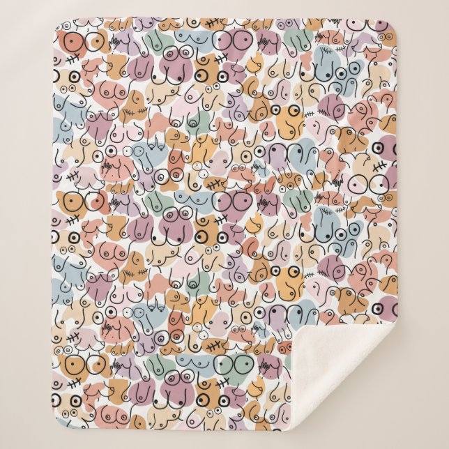 Cobertor Sherpa feminista divertida (Frente)