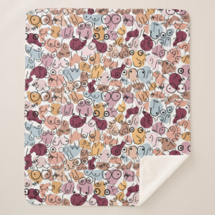 Cobertor Sherpa feminista feminista rosa-fu