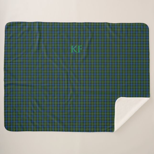 Cobertor Sherpa Fergusson Oficial Tartan com monograma/nome (Frente (Horizontal))