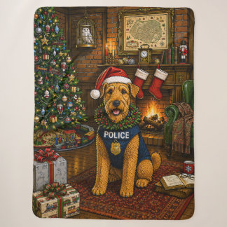 Cobertor Sherpa Feriado da Polícia Airedale Terrier