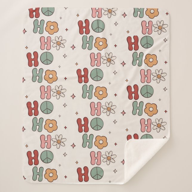 Cobertor Sherpa feriado de hoho de chrismas (Frente)