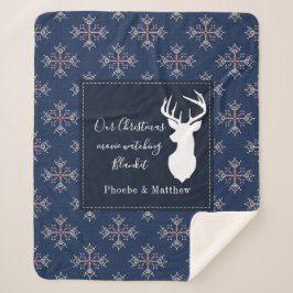 Cobertor Sherpa Feriado de Natal de Padrão de Knitting Personaliza