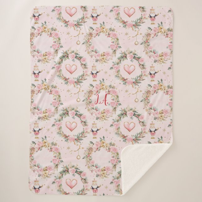 Cobertor Sherpa Feriado - Feliz rosa - Friturado - Fateiro - Frita (Frente)