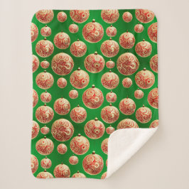 Cobertor Sherpa Feriado Vermelho e Verde