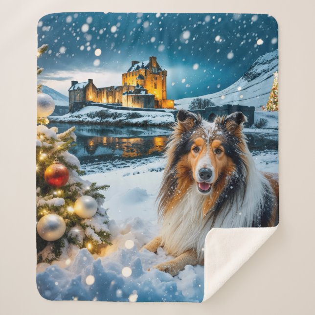 Cobertor Sherpa Férias de Collie  (Frente)