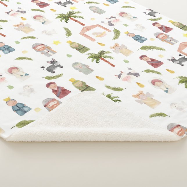 Cobertor Sherpa Férias de Natal da Natividade (3/4)