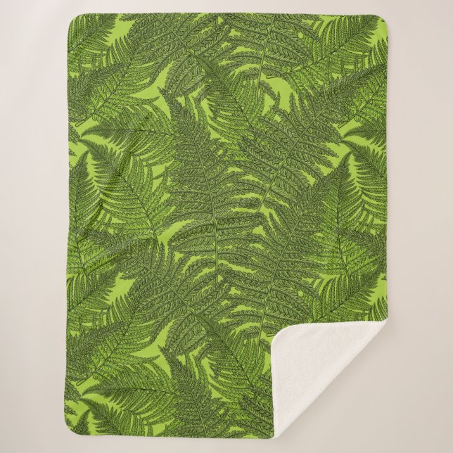Cobertor Sherpa Fern em verde (Frente)