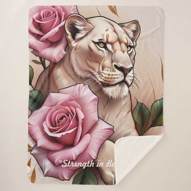 Cobertor Sherpa "Ferocity Meets Elegance" (Frente)