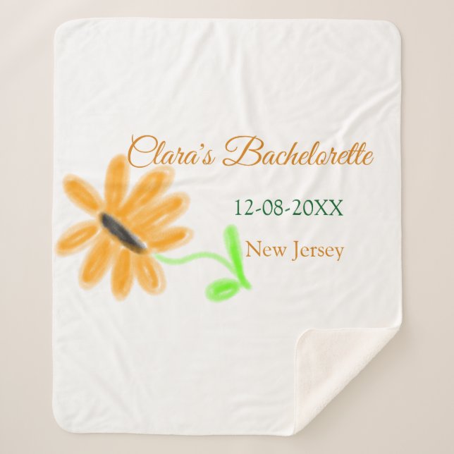 Cobertor Sherpa Festa de despedida de solteira adicionar nome data (Frente)