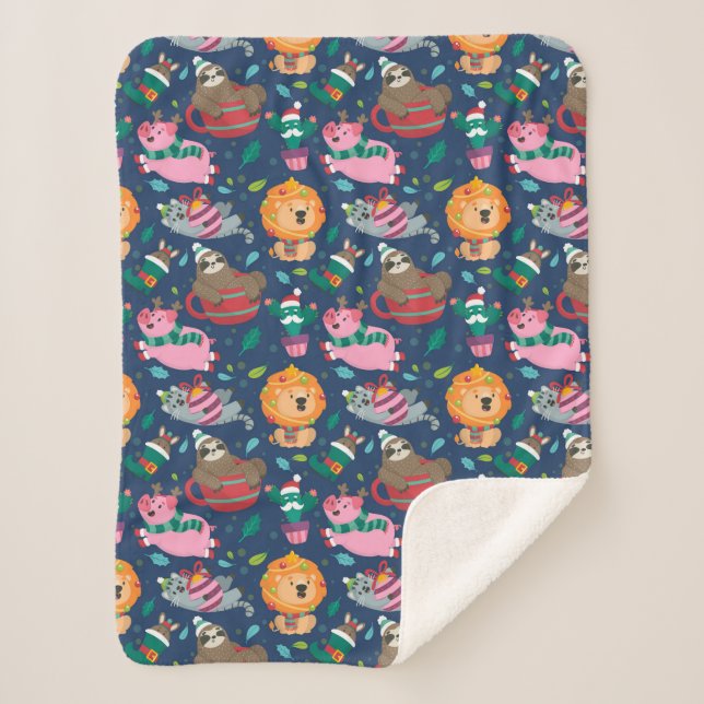 Cobertor Sherpa Festa de Natal (Frente)