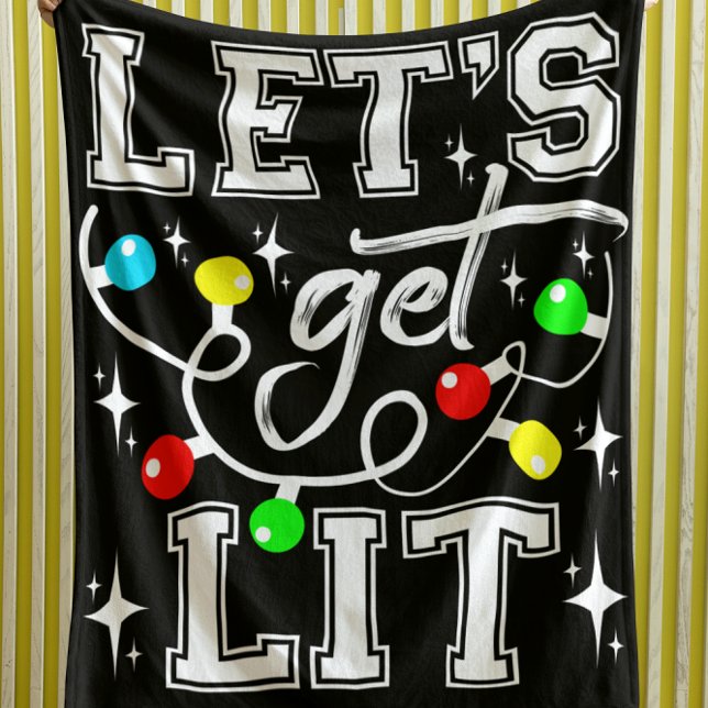 Cobertor Sherpa Festa de Natal Engraçado - Luz de Natal (Criador carregado)