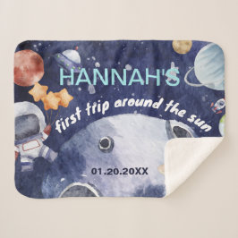 Cobertor Sherpa Festa de primeiro aniversario do Astronauta Outer 