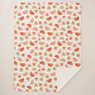 Cobertor Sherpa Filas de Watermelon de Verão e Dourado padrão card