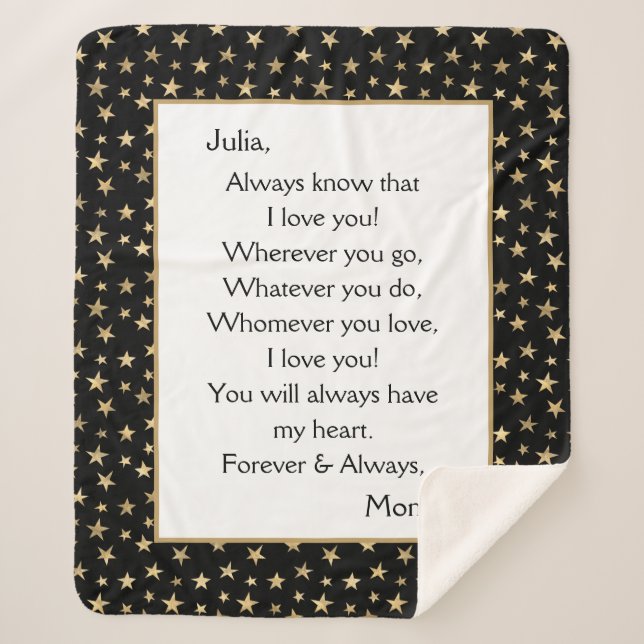 Cobertor Sherpa Filha, Eu Te Amo (Frente)