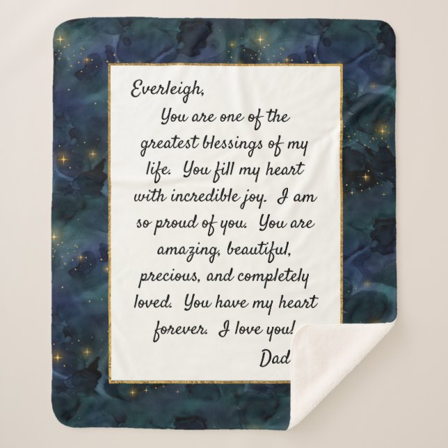 Cobertor Sherpa Filha Orgulhosa de Você (Frente)