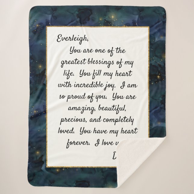 Cobertor Sherpa Filha Orgulhosa de Você (Frente)