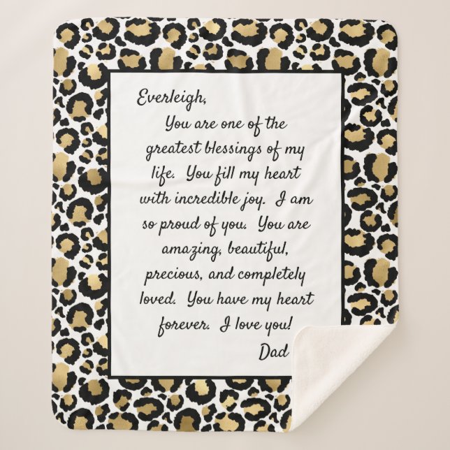 Cobertor Sherpa Filha Orgulhosa de Você (Frente)