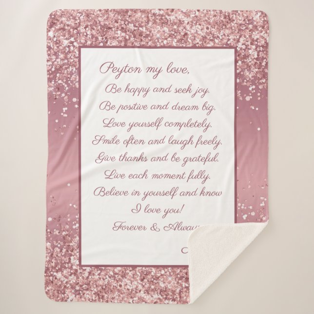 Cobertor Sherpa Filha Seja Feliz (Frente)