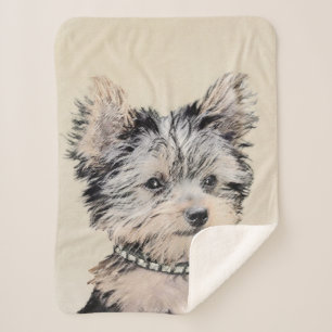 Cobertor Sherpa Filhote de cachorro do yorkshire terrier que pinta