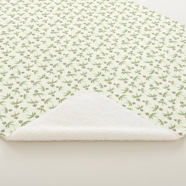 Cobertor Sherpa Filiais Vermelhos Amigados no creme - padrão perfe (3/4)