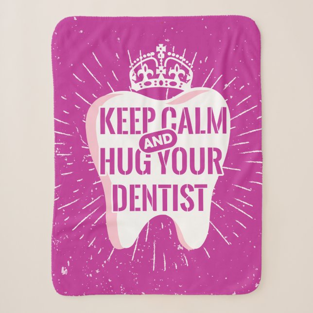 Cobertor Sherpa Fique Calmo E Abrace Seu Dentista (Frente)