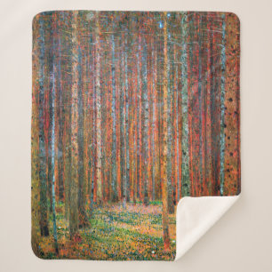 Cobertor Sherpa Fir Forest   Gustav Klimt  