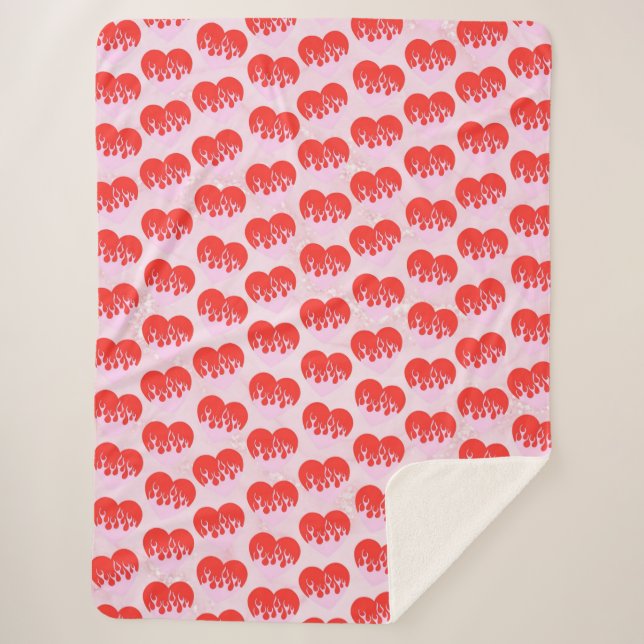 Cobertor Sherpa Fire Heart (Frente)