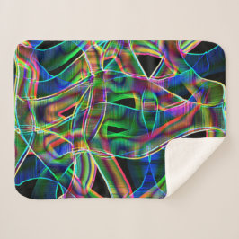 Cobertor Sherpa Fitas coloridas curvas, destacadas por alivio