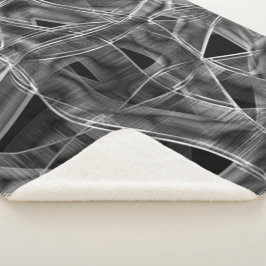 Cobertor Sherpa Fitas curvas de cinza, contrastadas por linhas gra