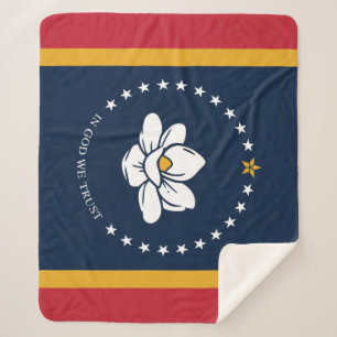 Cobertor Sherpa Flag do Mississippi - New Magnolia Flag