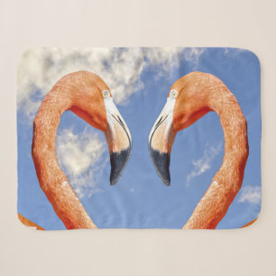 Cobertor Sherpa flamingo caribenho amor coração