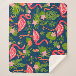 Cobertor Sherpa Flamingo Cor-de-Rosa: Vintage com Turquesa Strike